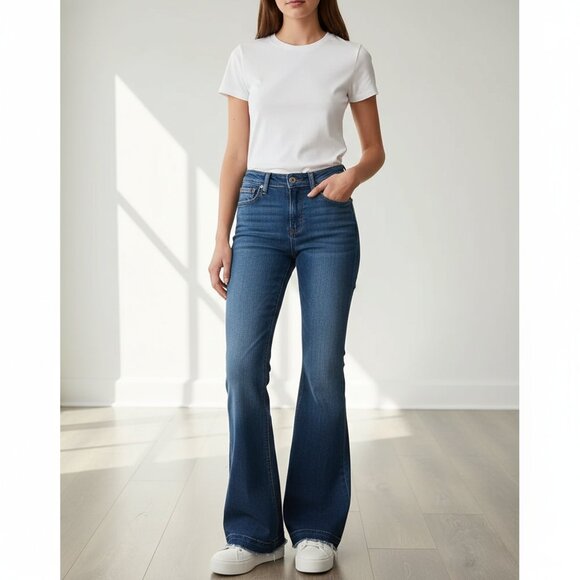 Joe's Jeans Flare Wide Leg Jeans Sophia Icon Denim Blue Bell Bottoms Size 24 - Picture 1 of 15